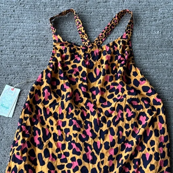 Maaji Bright Leopard Print Jumpsuit Beach Cover Up